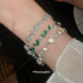 Silver Crystal Flower Round Teardrop Bracelets Four Styles view 3