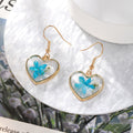 Blue Pressed Flower Resin Earrings Gold Hooks 7 Style Mix view 6