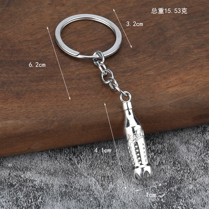 Metal Soda Bottle Keychain Gift Souvenir Pendant