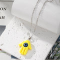 Resin Hamsa Hand Evil Eye Pendant Necklaces Ten Colors view 11