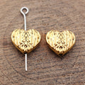 Textured Heart Beads in Three Antique Metal Finishes view 4