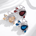 Red Silver Tone Swan Crystal Three Designs Metal Brooch Pin view 5