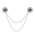 Silver Tone Sun Crystal Metal Brooch Pin for Jackets and Lapels view 1