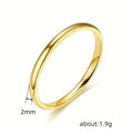 Thin Smooth Band Ring Gold Rose Silver Black Tones Sizes 6-10 view 4
