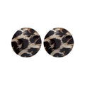 Leopard And Marbled Round Resin Disc Stud Earrings view 5