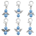 Blue Cross Bead Angel Wing Lobster Clasp Charms, 6 Styles view 5