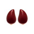 Red Teardrop Gold Tone Button Stud Earrings Metal Tone Jewelry view 5