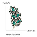 Layered Crystal Leaf Branch Brooch for Jackets Scarves and Coats view 8
