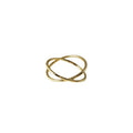 Silver and Gold Tone Cross Band Crisscross Metal Rings view 5