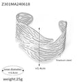 Hollow Leaf Open Titanium Steel Bangle Gold Or Steel Tone view 6
