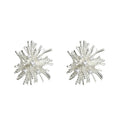 Radial Dandelion Firework Stud Earrings In Gold And Silver Tone view 5
