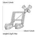 Crystal Music Note Brooch with Butterfly Accent Decorative Pin view 7
