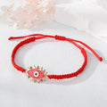 Gold Tone Crystal Evil Eye Adjustable Red Cord Bracelets in Eight Designs view 6
