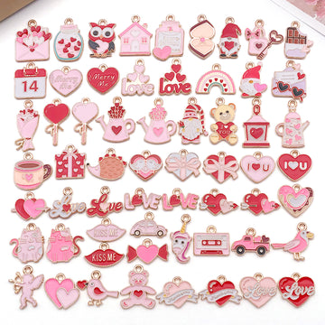 Colorful Heart Metal Charms with 72 Listed Options
