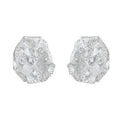 Silver Liquid Geometric Textured Zircon Stud Earrings view 5