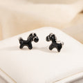 Black Horse Silver Tone Novelty Small Stud Earrings view 6