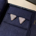 Silver Pave Crystal Triangle Stud Earrings Pendant Necklace view 6