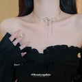 Bow Snake Chain Necklace and Multi Bow Bracelet Styles view 3