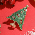 Green Glitter Christmas Tree Brooch With Colorful Decorations view 2