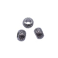 Antique Silver Carved Large Hole Barrel Bead for Jewelry Making view 4