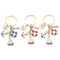 Nautical Metal Keychains With Sailboat Anchor Lighthouse Charms view 5