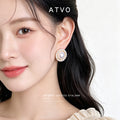 Gold Tone Large White Pearl And Small Pearl Halo Stud Earrings view 2