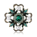 Baroque Pearl Crystal Flower Brooch in Four Colors view 5
