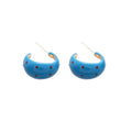 Colorful Spotted Crescent Enamel Stud Earrings Jewelry Pair view 5