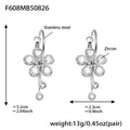 Crystal Five Petal Flower Drop Earrings in Three Metal Finishes view 6