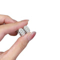 Silver Tone Open Circle Crystal Huggie Earrings Decorative Jewelry Pair view 5