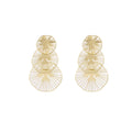 Gold and Silver Triple Open Radiating Disc Earrings view 5