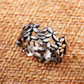 Antique Silver Tone Olive Leaf Openwork Wide Band Ring view 4