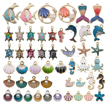 Colorful Starfish and Shell Shell Charms with 9 Listed Options