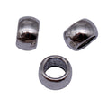 Blackened Silver Tone Smooth Large Hole Metal Bead view 4