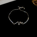 Zircon Adjustable Slider Bracelet Feather Heartbeat 5 Styles view 8