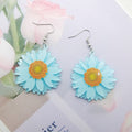 Glitter Acrylic Daisy Flower Drop Earrings 5 Colors view 6