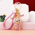 Mixed Jeweled Bent Ear and Long Leg Rabbit Keychains with Wrist Loops view 8