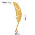 Gold Tone Feather Openwork Metal Brooch Pin for Jackets and Lapels view 2