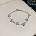 Silver Crystal Tennis Bracelet With Dangling Color Stones view 8