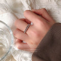 Silver Tone Interlocking Chain Link Open Adjustable Ring For Women view 2
