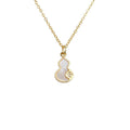 Gold Tone White Inlay Gourd Pendant Chain Necklace For Women view 5