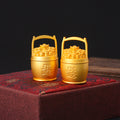 Solid Brass Fortune Bucket Decorative Keychain Gift