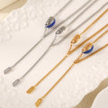 Bean Enamel Lariat Necklace Lucky Tag Gold Silver Chain view 4