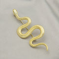 Large Textured Coiled Snake Statement Brooch in Two Finishes view 4