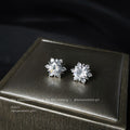 Clear Stone Snowflake Cluster Stud Earrings In Silver And Gold Tone view 4