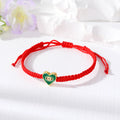 Red Woven Cord Large Heart Evil Eye Adjustable Bracelets view 10