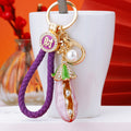 Pearl Pea Pod Keychains with Braided and Bare Wrist Loop Options view 1