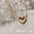 Open Heart Clear Stone Pendant Necklace In Gold And Silver Tones view 4