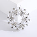 Pearl and Crystal Floral Wreath Brooch in Four Colorways view 4