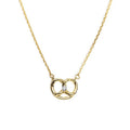 Gold Intertwined Open Heart Pendant Necklace Center CZ view 5